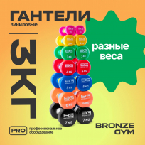 Гантели для аэробики виниловые BRONZE GYM FA-VD3 3 кг (пара)