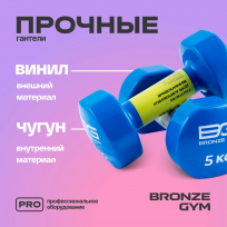 Гантели для аэробики виниловые BRONZE GYM FA-VD5 5 кг (пара)