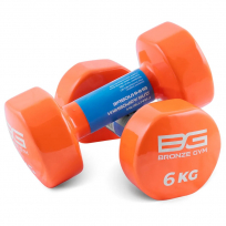 Гантели для аэробики виниловые BRONZE GYM FA-VD6 6 кг (пара)