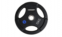 Диск олимпийский обрезиненный 3-х хватовый HASTTINGS Digger HD51C1C-15 (15 кг)