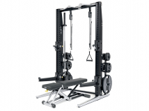 Силовая стойка со скамьей TECHNOGYM Power Personal Excellence с набором грифов, дисков и аксессуарами (алюминий)